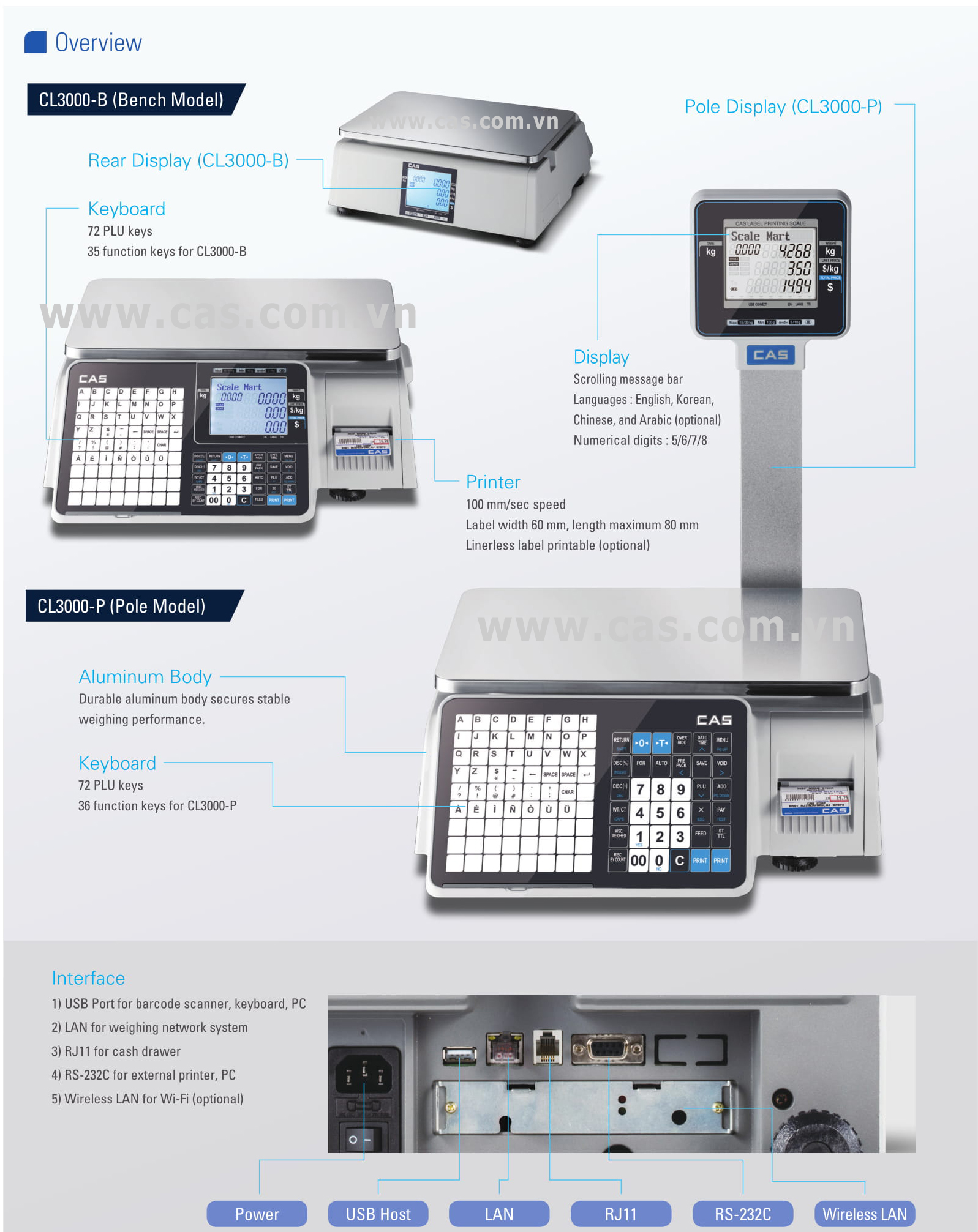 Cân điện tử in nhãn CL-3000