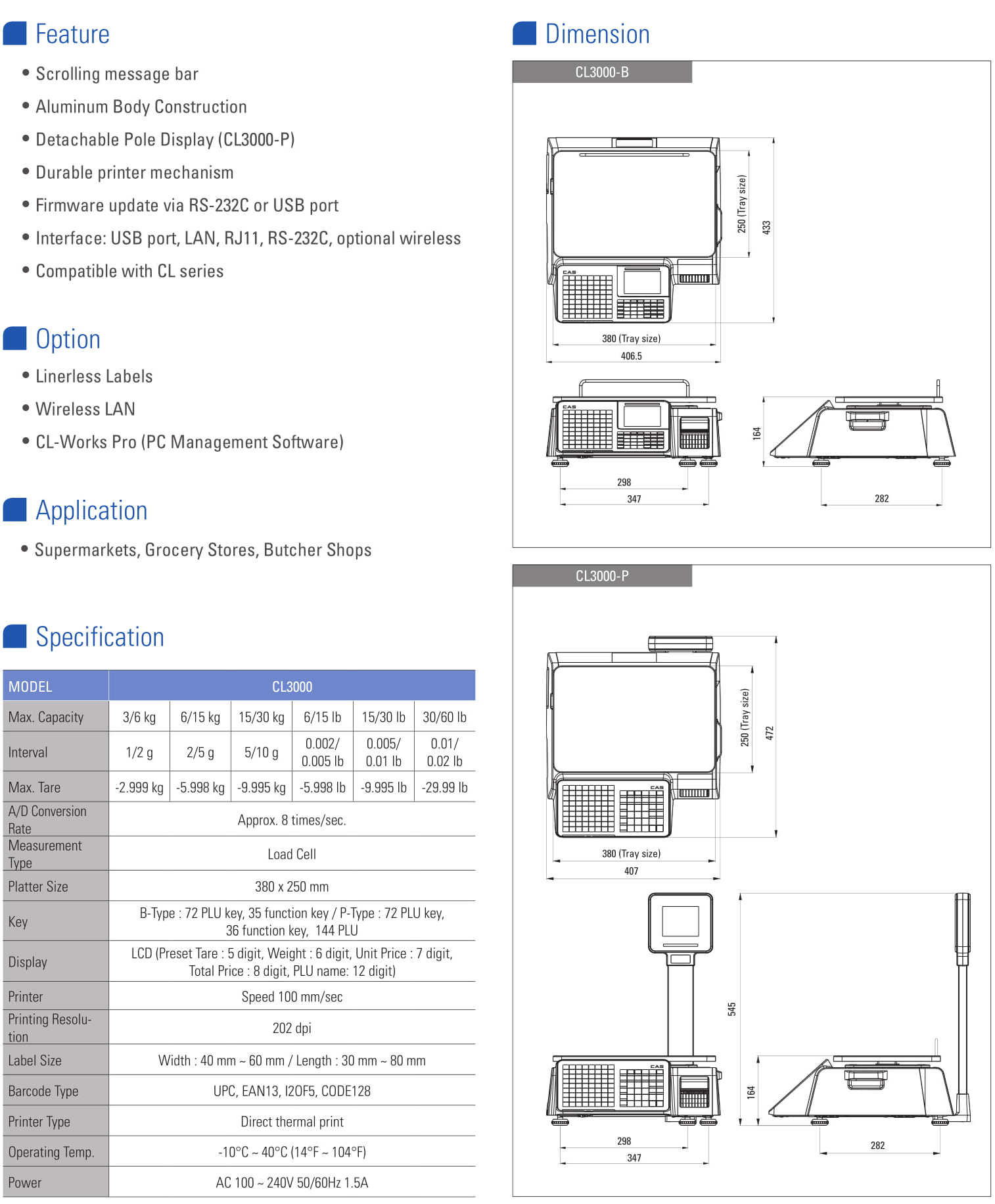 Cân điện tử in nhãn CL-3000