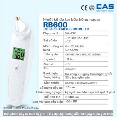 Nhiệt kế đo tai RB600